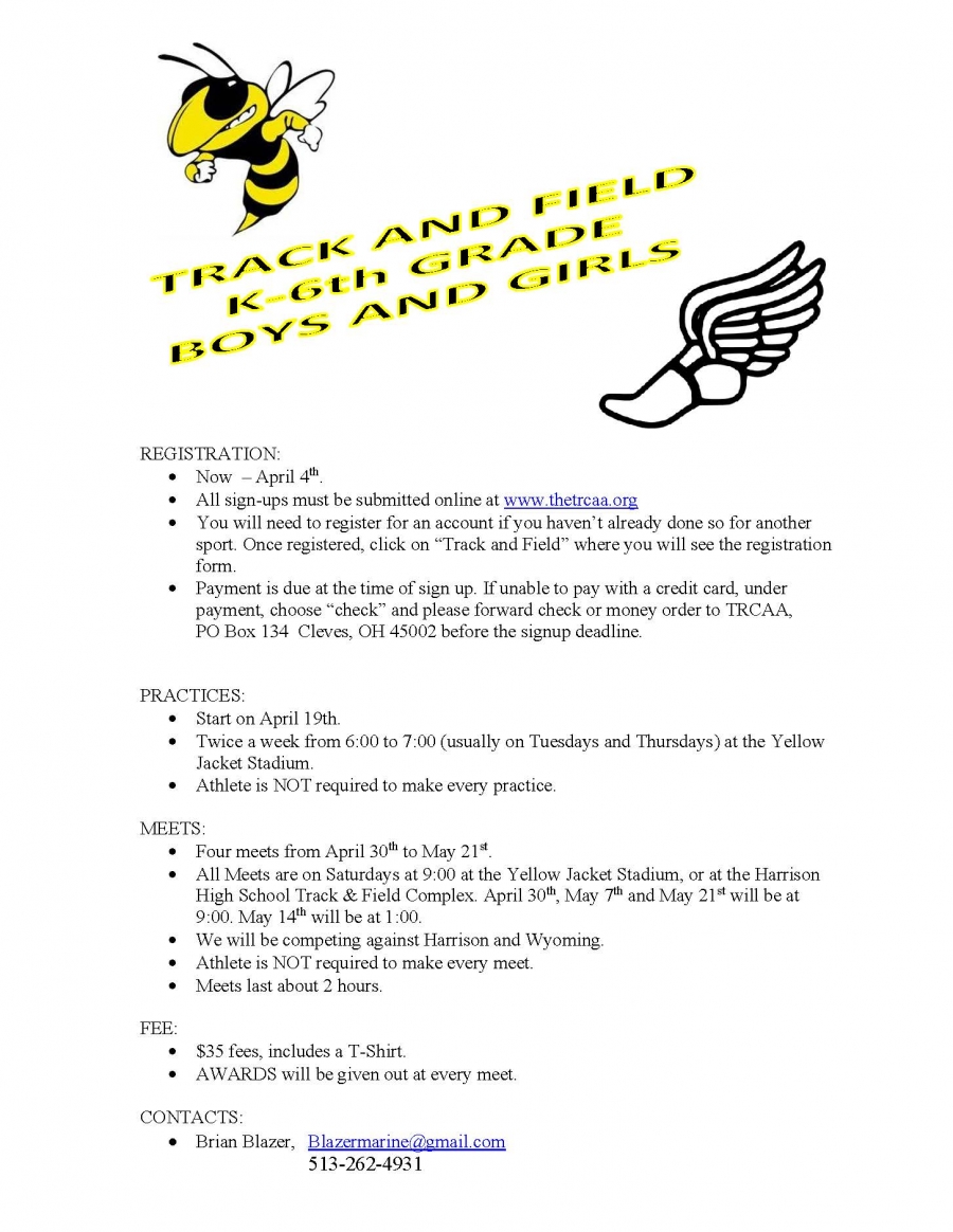 Track and Field Registration
